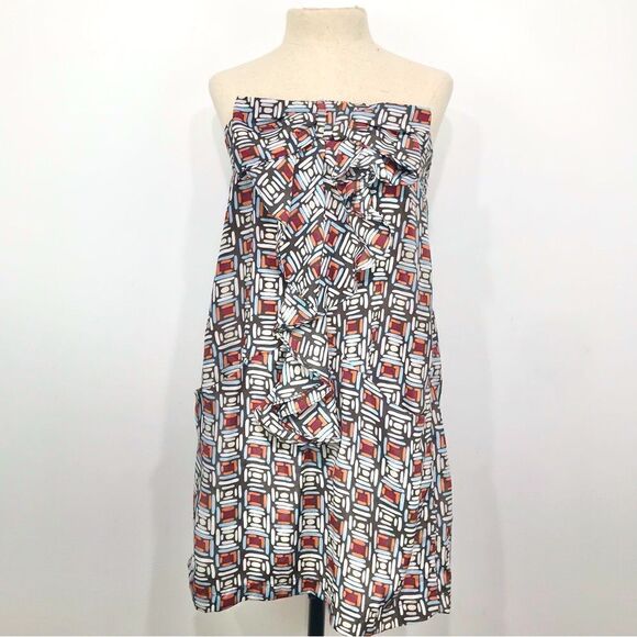 Anthropologie Muche Et Muchette IRIS Geometric Bow Bodice Mini Tunic Dress - Picture 1 of 16